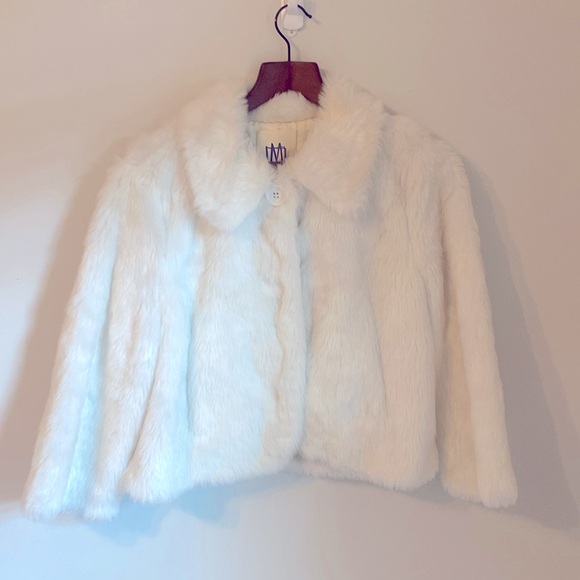 Faux Fur white Jacket/Blazer - Sz L - Picture 3 of 8